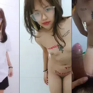 Em rau kính cận thích bạo dâm trói tay kẹp vú mới chịu