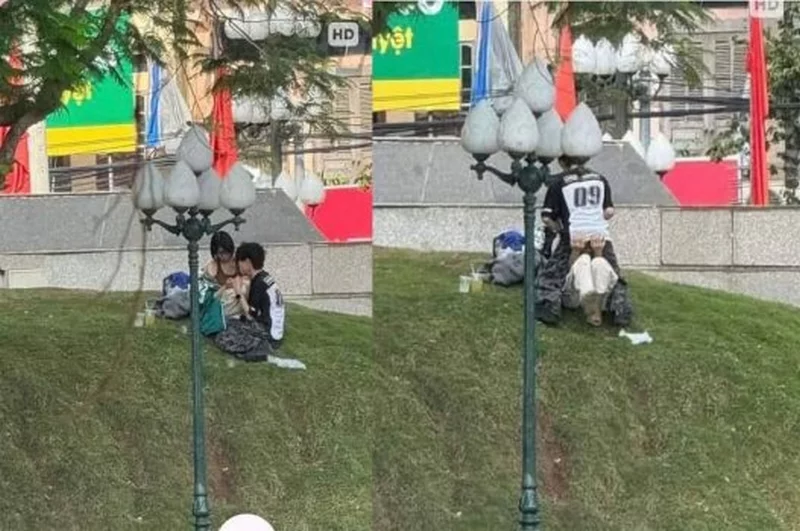 Quay lén cặp đôi học sinh Bắc Ninh public nhau ở Công Viên